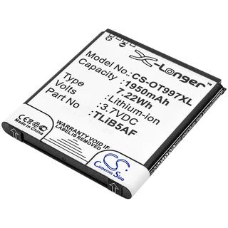 Mobile, SmartPhone Battery  CS-OT997XL  for  Alcatel  OT-997etc