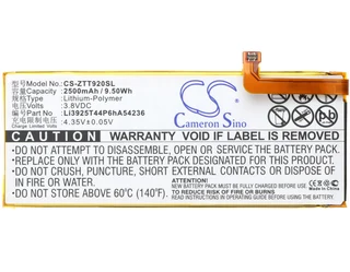 Mobile, SmartPhone Battery CS-ZTT920SL for ZTE Blade S7 etc.