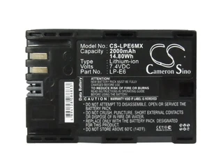 Camera Battery Cs-lpe6mx For Canon Eos 7d Etc.