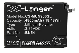 Mobile, Smartphone Battery     cs-mun900sl   for  Xiaomi Note 9 Bn54  Etc.