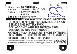 Ebook, Ereader Battery Cs-abd002sl For Amazon Kindle 2 Etc.