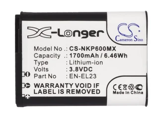 Camera Battery Cs-nkp600mx For Nikon Coolpix P600 Etc.