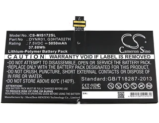 Tablet Battery cs-mis172sl for Microsoft Surface Pro 4 Etc.