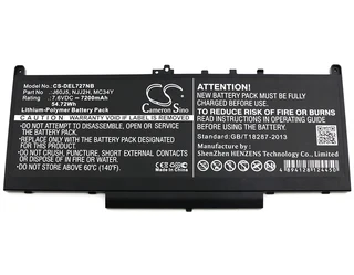 Notebook, Laptop Battery CS-DEL727NB for DELL Latitude 12 E7270 etc.