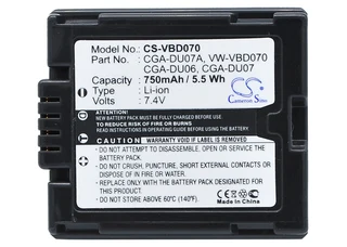 Camera Battery Cs-vbd070 For Panasonic Vw-vbd070 Etc.
