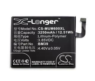 Mobile, SmartPhone Battery  CS-MUM600XL  for  Xiaomi Mi6  BM39  etc.