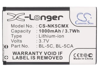 Mobile, Smartphone Battery Cs-nk5cmx For Nokia Bl-5c Etc.