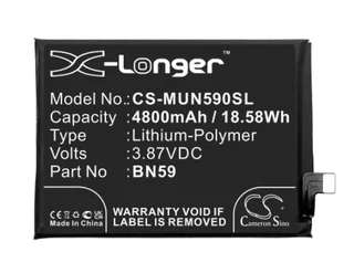 Mobile, Smartphone Battery  Cs-mun590sl  Bn59 For Xiaomi Redmi Note 10, M2101k7ai,m2101k7ag