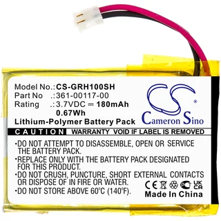 Smartwatch Battery  CS-GRH100SH  for  Garmin  Approach  S10  361-00117-00  etc