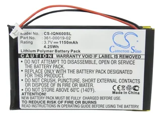Gps, Navigator Battery Cs-iqn600sl For Garmin Nuvi 600 Etc.
