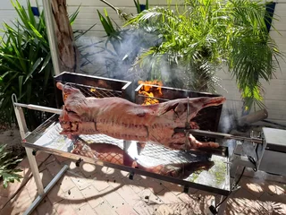 Charcoal spit braai machine for hire R500 per day - Side box