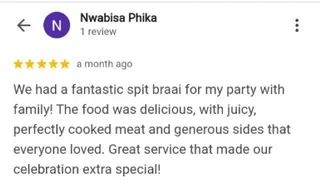 Spit braai special for R145 per person