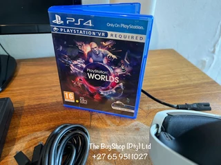 In Box, in Great Working Condition Complete PlayStation 4 VR HeadSet with Extras &amp; VR Game..