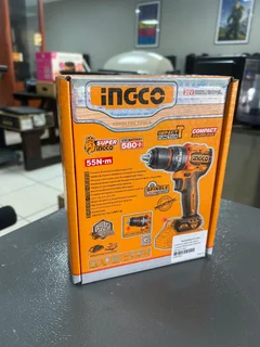Brand New, In Box, INGCO Compact Brushless 55 N-m Impact Drill with Accessories, Booklets included.