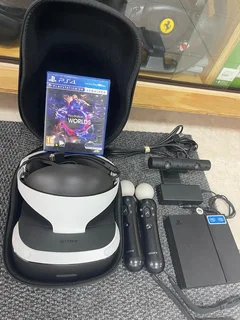 In Great Working Condition PlayStation 4 VR V2 with Move Controller and VR Worlds Game included…