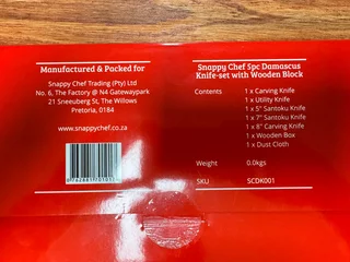 Brand New Snappy Chef 5pc Damascus Knife Set with Wooden Box for Sale…