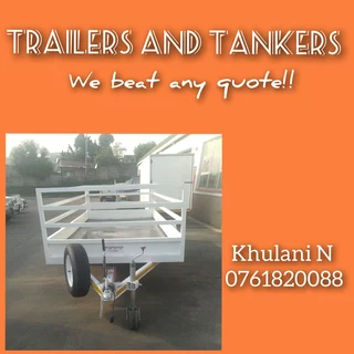 White Trailer  with km available now!