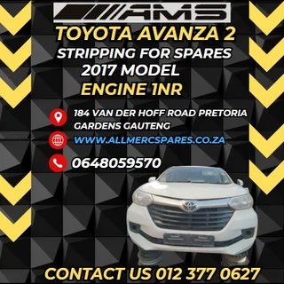 Toyota Avanza 2 (2017) Stripping for Spares - 1NZ Engine