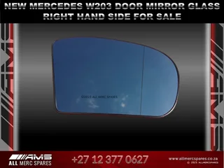  New Mercedes W203 Door Mirror Glass (right Side)