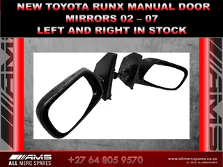 New Toyota Runx Manual Door Mirrors – Left &amp; Right (02–07)