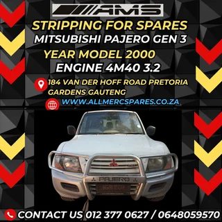 Stripping Mitsubishi Pajero Gen 3 Gls D4d For Spares  4m40 3.2 Engine   Subject To Availability