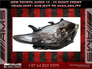 New Toyota Auris 2012–2015 Right Front Headlight Available!