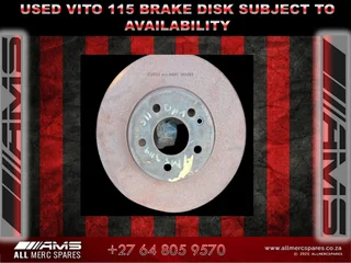  Used Vito 115 Brake Disc – Subject To Availability
