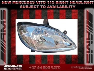 New Mercedes Vito 115 Right Front Headlight – Ready For Install (subject To Availability)