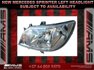 New Mercedes Sprinter Left Headlight – Premium Quality (subject To Availability)
