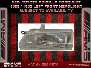 New Toyota Corolla Conquest 1988–1992 Left Headlight For Sale!