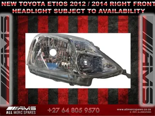  New Toyota Etios 2012–2014 Right Front Headlight For Sale!