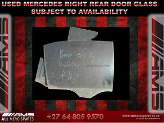 Used Mercedes W204 Right Rear Door Glass