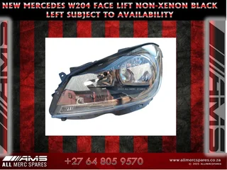 New Mercedes W204 Face Lift Non-xenon Black Headlight For Sale