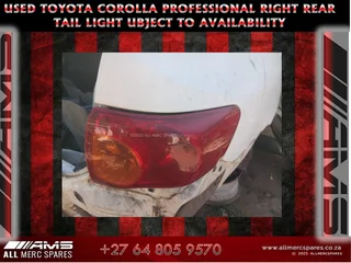Used Toyota Corolla Professional Right Rear Tail Light – Limited Stock!