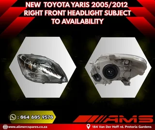 Toyota Yaris Right Front Headlight – New &amp; Ready to Install