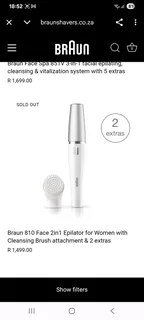 Braun 2 in 1 facial epilator &amp; exfoliator