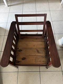 Morris Chair Grey Pillows Wood Framework