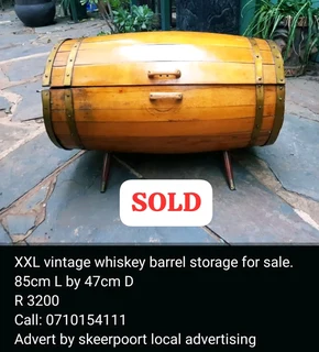 XXL Vintage whiskey barrel storage for sale.