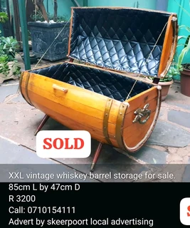 XXL Vintage whiskey barrel storage for sale.