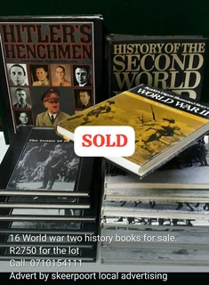 16x WW2 history books for sale.
