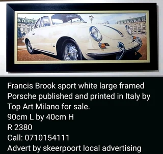 Francis Brook sport white large framed Porsche printed and published in Italy by Top Art Milano