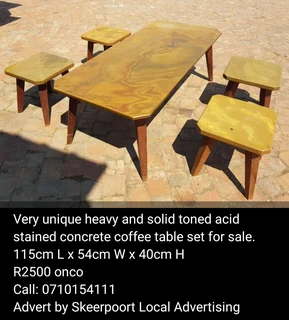 5 piece heavy and solid coffee table set for sale