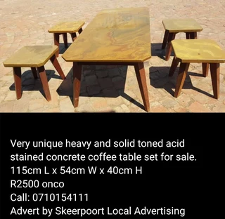 5 piece heavy and solid coffee table set for sale