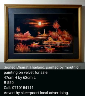 Signed Chairat Thailand oil painting for sale
