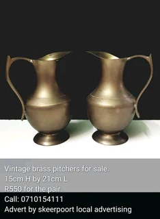 Vintage brass pitchers for sale