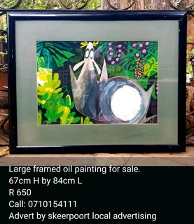 Large framed oil painting for sale