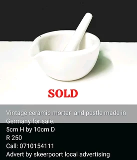 Vintage ceramic mortar and pestle made in Germany for sale