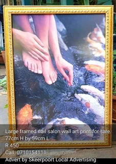 Large framed nail salon art print for sale