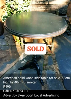 American solid wood side table for sale.