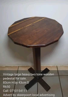 Vintage large two tone wooden pedestal for sale
